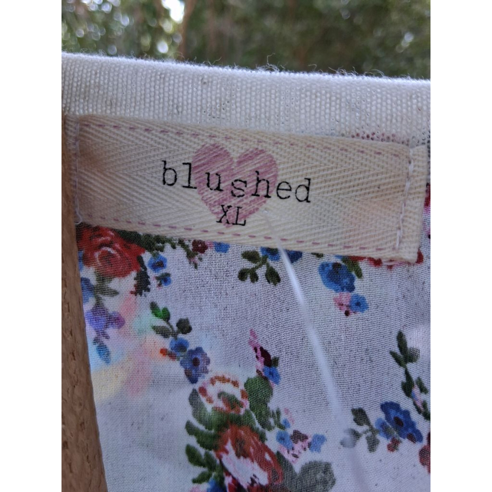 Blushed XL Lightweight Cardigan Floral Contrast Back Button Front Boho Soft Knit - Picture 6 of 11